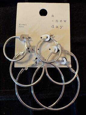 Target A New Day Earrings Set of 3 Large Hoops